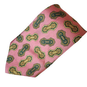 Austin Reed of Regent Street Pink Paisley Italian Silk Necktie Vintage 58"